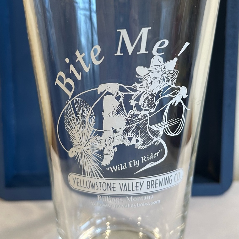 Yellowstone Valley Brewing Co. - Bite Me Clear Pint Glass - 4 available